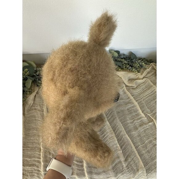 17” Vintage Mohair Jointed Teddy Bear‎ Suede Leather Pads Plastic Nose Blonde - Picture 8 of 8